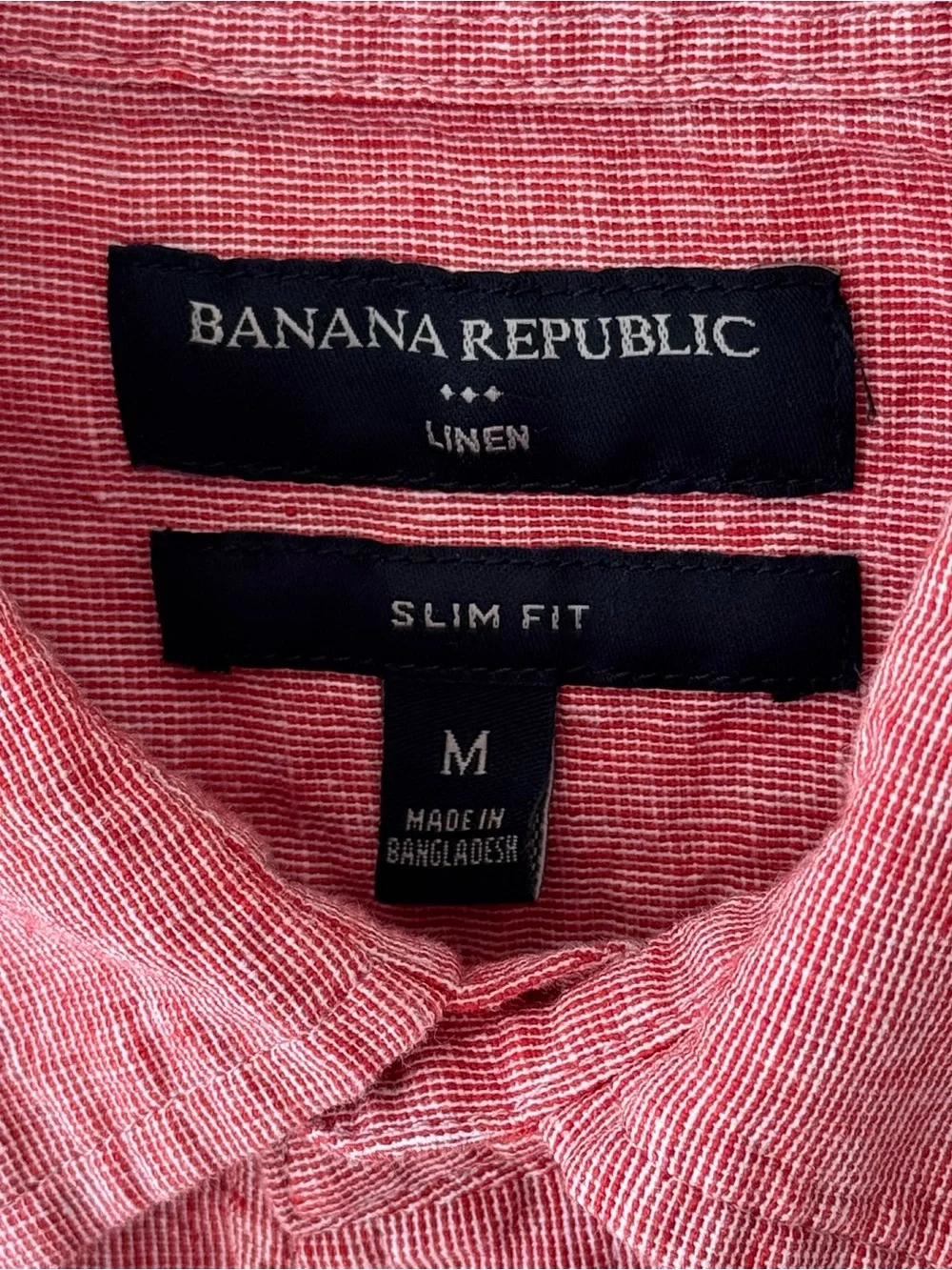 Banana Republic Linen Blend Shirt Slim Fit Short Sleeve